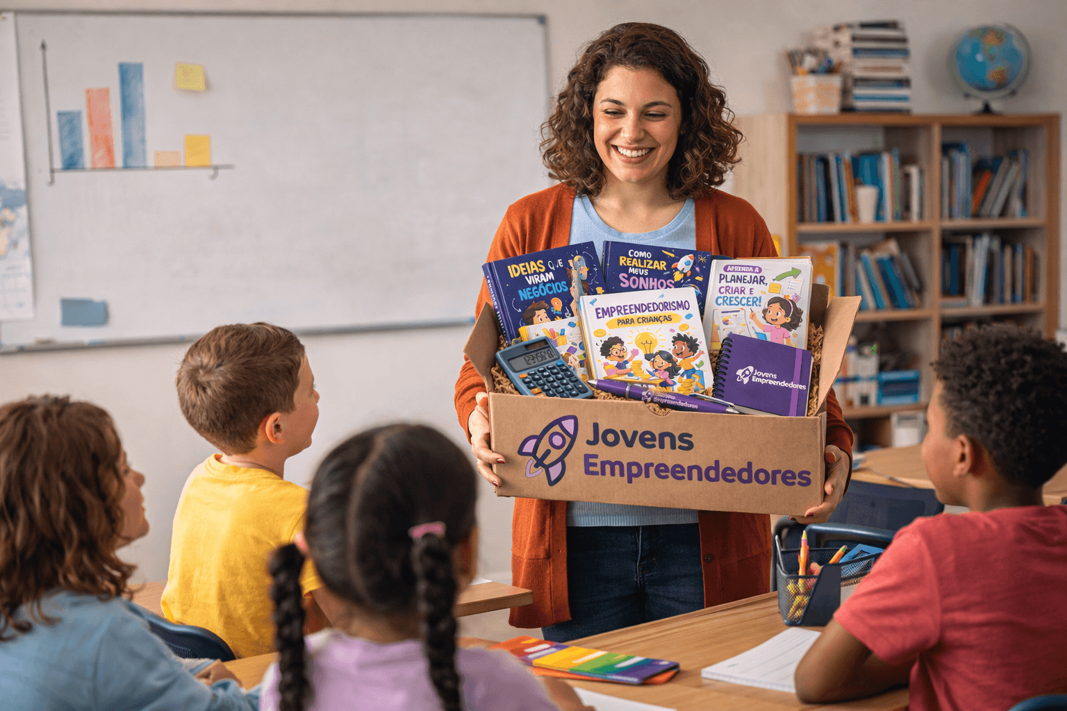 Jovens em atividade educacional